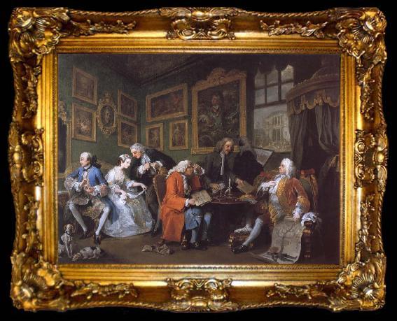framed  William Hogarth Marriage a la Mode i The Marriage Settlement, ta009-2